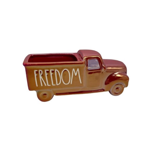 Rae Dunn Iridescent Red Freedom Truck Planter - Picture 1 of 4